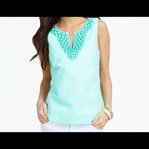 Vineyard Vines Marina Beaded Linen Sleeveless Top